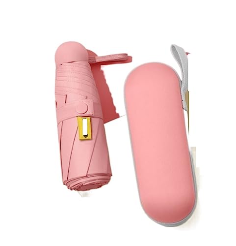 HDICUHNANU Beschichtung Gegen Faltschirme Fünffacher 8-Knochen-Sonnenschirm Kleiner Tragbarer Taschenschirm Sonnenschutz UV-Schutzschirm Reiseschirm Windsicher Leicht Klassisch(Pink) von HDICUHNANU