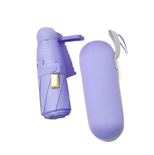 HDICUHNANU Beschichtung Gegen Faltschirme Fünffacher 8-Knochen-Sonnenschirm Kleiner Tragbarer Taschenschirm Sonnenschutz UV-Schutzschirm Reiseschirm Windsicher Leicht Klassisch(Purple) von HDICUHNANU