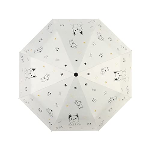 HDICUHNANU Beschichtung Gegen Regenschirm Mit 8 Knochen Sonnenschirm Winddicht Wasserdicht Leicht Stark Tragbar Faltbar Windsicher Leicht Klassisch(White,Manual) von HDICUHNANU