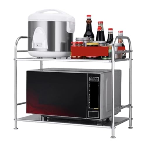 HDICUHNANU Mikrowellenständer 2-stufiger Mikrowellenherd-Regal, Mikrowellen-Ständer, Regal, Freistehender Küchenarbeitsplatten-Organizer Gewürzregale(7 3/8) von HDICUHNANU