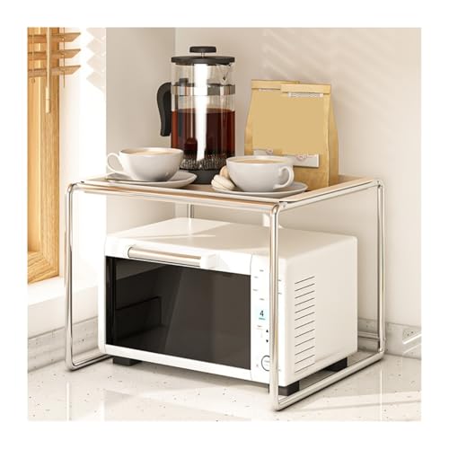 HDICUHNANU Mikrowellenständer Küche Mikrowelle Rack Arbeitsplatte Backofen Reiskocher Mehrschichtige Halterung Luftfritteuse Home Storage Gewürzregale(49x40.5x32cm) von HDICUHNANU
