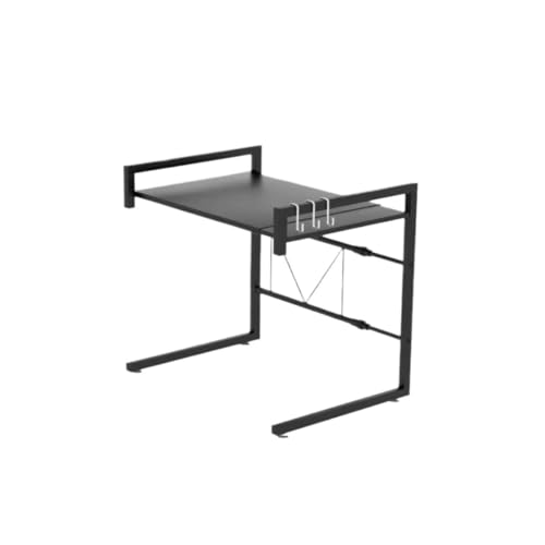 HDICUHNANU Mikrowellenständer Küche Mikrowellenherd Shelter Teleskopofen, Wahrzeichen Rack Renok Herd Lagerregal Haushaltsgeräte Gewürzregale(Black) von HDICUHNANU