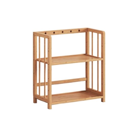 HDICUHNANU Mikrowellenständer Mehrschichtiges Mikrowellenherd-Lagerregal Aus Massivem Holz, Einfaches Bücherregal for Zu Hause, Bodenregal, Schlafzimmer-Lagerschrank Gewürzregale von HDICUHNANU