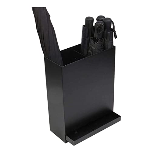 HDICUHNANU Platzsparend Haushalts-Regenschirmständer Aus Metall Mit Abnehmbarer Tropfschale, Regenschirm-Organizer, Regenschirmhalter for Den Büro- Und Heimkorridor Langlebig SchirmstäNder(Black) von HDICUHNANU