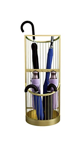 Platzsparend Kreativer Schmiedeeisen-Regenschirmhalter, Geometrischer Nordischer Regenschirmständer, Zuhause, Wohnzimmer, Regenschirm, Hotellobby, Regenschirmregal Langlebig SchirmstäNder(B-Gold) von HDICUHNANU