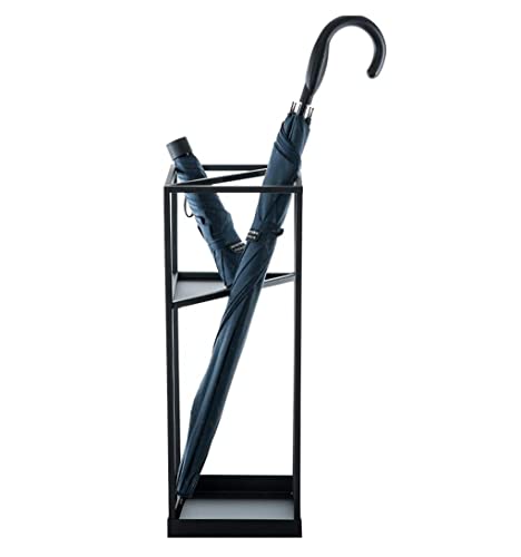 Platzsparend Regenschirmständer Eingangsbereich Freistehender Regenschirmhalter Metallständer for Langen Regenschirm Und Kurzen Klappbaren Regenschirmhalter Langlebig SchirmstäNder(A-Black) von HDICUHNANU
