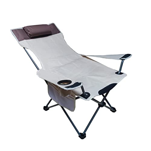 Tragbare Campingstuhl Hohe Rücken Lounger Stuhl Im Freien Tragbare Faltbare Rückenlehne Sessel Camping Beiläufige Kopfstütze Stuhl Mit Getränkehalter Seitentasche Angelstuhl Für Draußen(A) von HDICUHNANU