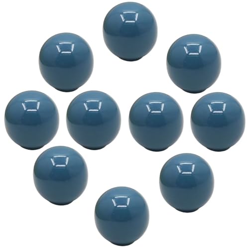 HDJNal 10 Stück Vintage Blau Keramik Tür Schubladengriffe 33 mm Runde Schubladenknöpfe Möbelknöpfe Türknäufe Kugelform Möbelgriffe für Schränke Kommode Küche Kinderzimmer von HDJNal