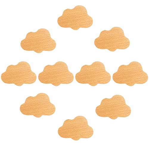 HDJNal Schrankgriffe aus Holz, Wolkenform, 10 Stück, Holz-Schubladengriffe, Möbelknöpfe, Möbelknöpfe, Kinderzimmer-Schubladengriffe für Dekoration von HDJNal
