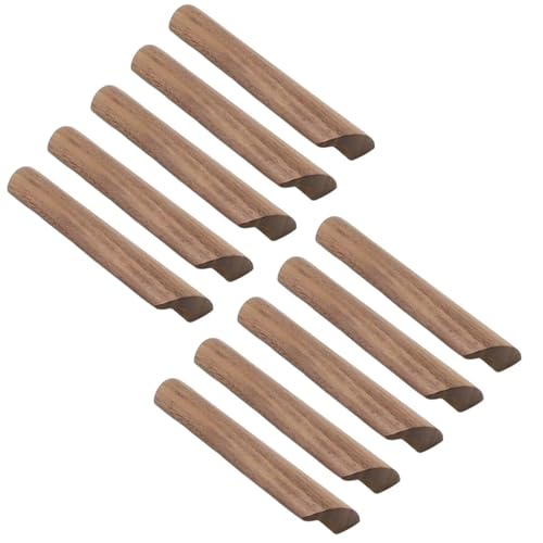 HDJNal Schubladengriffe aus Walnussholz, unlackiert, Massivholz, Schubladengriffe für Küchenschrank, Schrank, Kleiderschrank, Möbel, Schublade, Heimdekoration, CC: 128 mm, 10 Stück von HDJNal