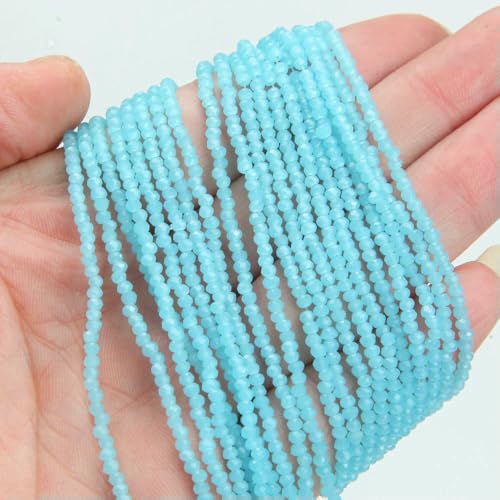 1 Strang 1 x 2 mm 3,0 mm facettierte Kristallglasperlen Rondell zur Schmuckherstellung Armbänder Abstandsperlen DIY-Zubehör-16–3,0 mm ca. 170 Stück von HDJSDB