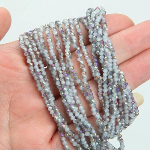 1 Strang 1 x 2 mm 3,0 mm facettierte Kristallglasperlen Rondell zur Schmuckherstellung Armbänder Abstandsperlen DIY-Zubehör-2–3,0 mm ca. 170 Stück von HDJSDB