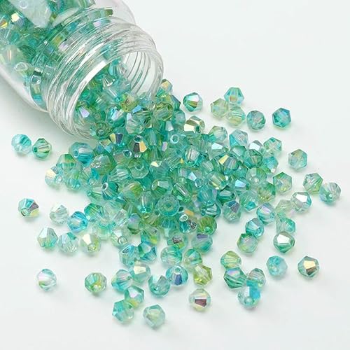 130–260 Stück 4,0 mm, zweifarbig, glänzende Glas-Bicone-Perlen, lose Kristall-Abstandshalterperlen für Armbänder, Ohrringe, Schmuckherstellung, Zubehör – Grün – 4,0 mm 130–260 Stück 4,0 mm, zweifarbig, glänzende Glas-Bicone-Perlen, lose Kristall-Abstandshalterperlen für Armbänder, Ohrringe, Schmuckherstellung, Zubehör – Grün – 4,0 mm von HDJSDB