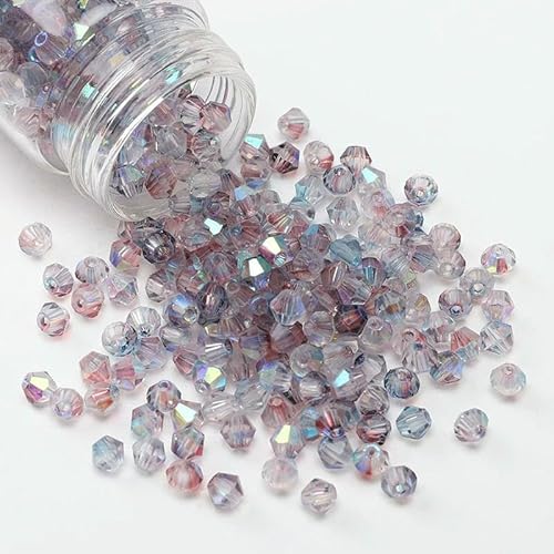 130–260 Stück 4,0 mm, zweifarbig, glänzende Glas-Bicone-Perlen, lose Kristall-Abstandshalterperlen für Armbänder, Ohrringe, Schmuckherstellung, Zubehör – Lila – 4,0 mm 130–260 Stück 4,0 mm, zweifarbig, glänzende Glas-Bicone-Perlen, lose Kristall-Abstandshalterperlen für Armbänder, Ohrringe, Schmuckherstellung, Zubehör – Lila – 4,0 mm von HDJSDB