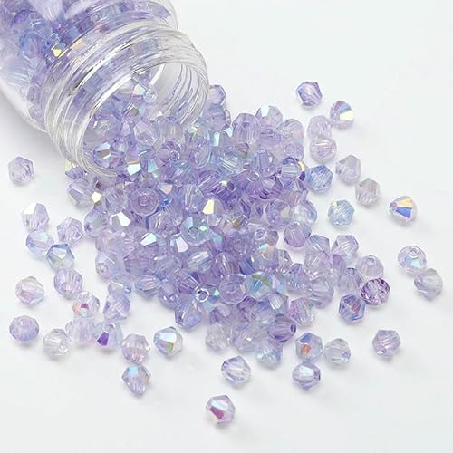 130–260 Stück 4,0 mm zweifarbige glänzende Glas-Bicone-Perlen, lose Kristall-Abstandshalterperlen für Armbänder, Ohrringe, Schmuckherstellung, Zubehör – Hellviolett – 4,0 mm 130–260 Stück 4,0 mm zweifarbige glänzende Glas-Bicone-Perlen, lose Kristall-Abstandshalterperlen für Armbänder, Ohrringe, Schmuckherstellung, Zubehör – Hellviolett – 4,0 mm von HDJSDB