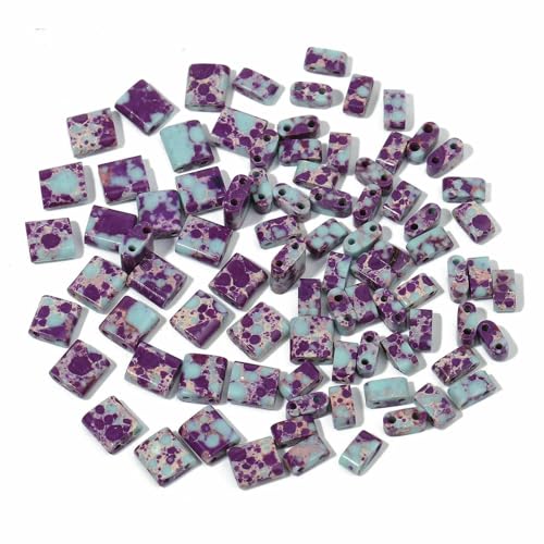 2,5/5 mm natürliche Steinperlen mit zwei Löchern, Würfel, flach, quadratisch, Amethyst-Achat, doppelporige Perlen für die Schmuckherstellung, DIY-Armbänder, Basteln, Sedimentjaspis 2, 2,5/5 mm natürliche Steinperlen mit zwei Löchern, Würfel, flach, quadratisch, Amethyst-Achat, doppelporige Perlen für die Schmuckherstellung, DIY-Armbänder, Basteln, Sedimentjaspis 2, von HDJSDB