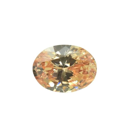 2 x 3,0 mm ~ 13 x 18 mm 5A CZ Ovalschliffform Größe Synthetische Edelsteine Lose Zirkonia für Schmuck - Champagner - 8 x 10 mm (10 Stück) von HDJSDB