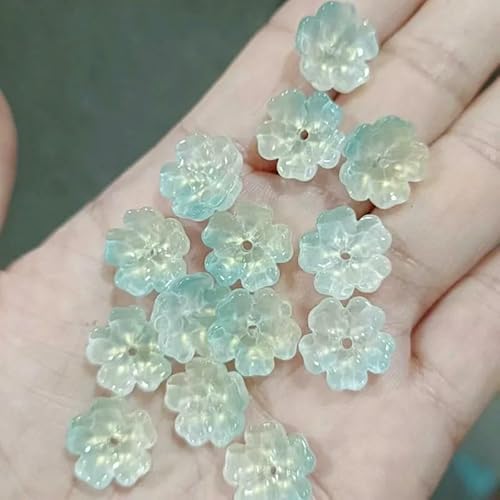 20 Stück 14,0 mm Blumen-Perlen aus tschechischem Kristallglas, Lampwork-Glas, bunte Glasur, Abstandsperlen für die Schmuckherstellung, DIY-Halsketten, Ohrringe, Armbänder, 6–14,0 mm (20 Stück) von HDJSDB