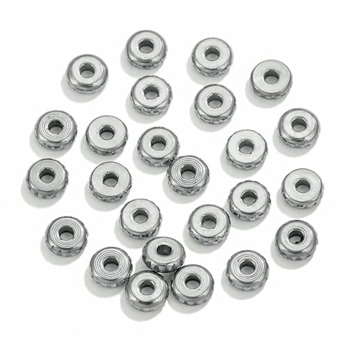 20 Stück Edelstahl PVD vergoldet Messer Textur flache Abstandsperlen DIY Schmuckherstellung Halskettenbeschläge Armbandzubehör-Stahl 5x2x1,5 von HDJSDB