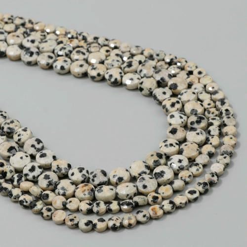 4,0 mm 6 mm runde facettierte Münzperlen, lose Perlen, Naturstein, Lapislazuli, Achate, Obsidian, Quarzperlen zur Schmuckherstellung, DIY-Zubehör – 4,0 mm, ca. 90–93 Stück von HDJSDB
