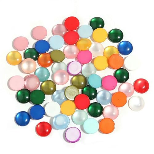 50 Stück Imitation Katzenauge Cabochon Harzperlen Runde Flatback Cameo Perle für Schmuck Handarbeit Herstellung DIY Ring Charms Komponenten-gemischt-10mm von HDJSDB