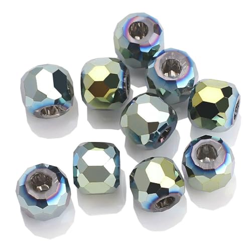 8/10/12/14,0 mm Böhmische Glas facettierte Kristall runde Kugelperlen großes Loch für DIY Herstellung von Schmuck Accessorise Handarbeit-GD-0158-14,0 mm-10 Stück 8/10/12/14,0 mm Böhmische Glas facettierte Kristall runde Kugelperlen großes Loch für DIY Herstellung von Schmuck Accessorise Handarbeit-GD-0158-14,0 mm-10 Stück von HDJSDB