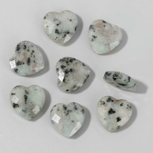 Facettierte Herzform Steinperle Natürliche Tigerauge Amethyste Klare Quarze Charms Perlen zur Schmuckherstellung DIY-Tianshan Jaspis-1 Stück von HDJSDB