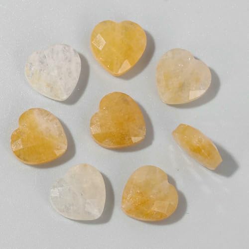 Facettierte Herzform Steinperle Natürliche Tigerauge Amethyste Klare Quarze Charms Perlen zur Schmuckherstellung DIY-Zubehör-Gelber Aventurin-1 Stück von HDJSDB