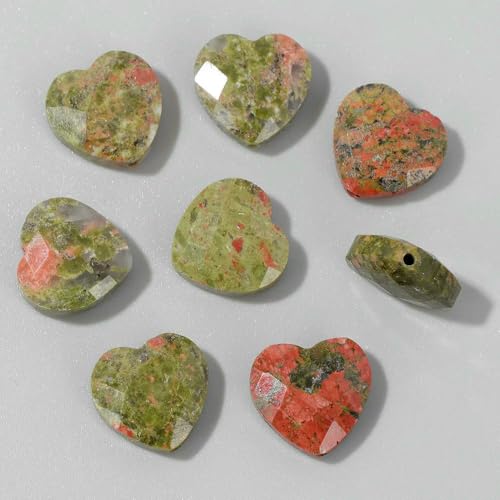 Facettierte Herzform Steinperle Natürliche Tigerauge Amethyste Klare Quarze Charms Perlen zur Schmuckherstellung DIY-Zubehör-Unakit-5 Stück Facettierte Herzform Steinperle Natürliche Tigerauge Amethyste Klare Quarze Charms Perlen zur Schmuckherstellung DIY-Zubehör-Unakit-5 Stück von HDJSDB