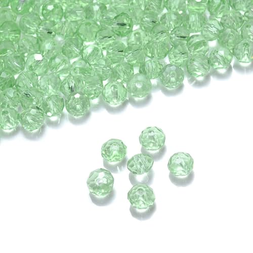 Lila 4/6 mm 40 Stück Rondelle Österreichische facettierte Kristallglasperlen Runde lose Abstandsperlen zur Schmuckherstellung - Mintgrün - 3,0 mm (120 Stück) von HDJSDB