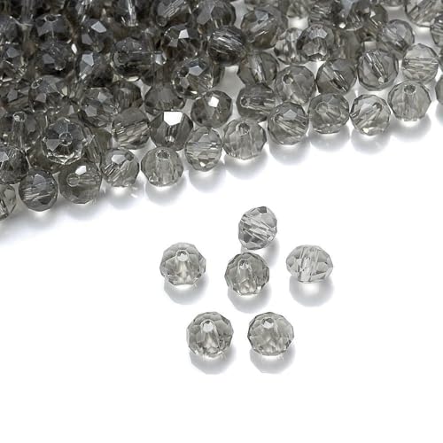 Lila 4/6 mm 40 Stück Rondelle Österreichische facettierte Kristallglasperlen Runde lose Abstandsperlen zur Schmuckherstellung-grau-3,0 mm (120 Stück) von HDJSDB