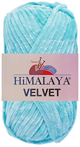 100 Gramm Himalaya Velvet Uni aus 100% Micro Polyester 90006 Hellblau von HDK-VERSAND