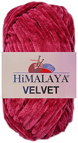 100 Gramm Himalaya Velvet Uni aus 100% Micro Polyester 90010 Kirsche von HDK-VERSAND