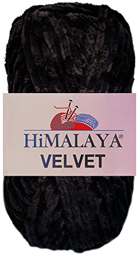 100 Gramm Himalaya Velvet Uni aus 100% Micro Polyester 90011 Schwarz von HDK-VERSAND