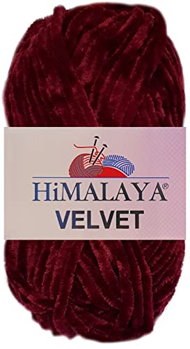 100 Gramm Himalaya Velvet Uni aus 100% Micro Polyester 90022 Bordeaux von HDK-VERSAND