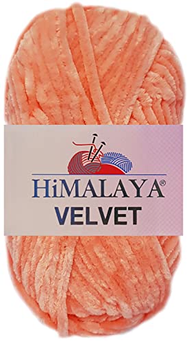 100 Gramm Himalaya Velvet Uni aus 100% Micro Polyester 90023 Apricot von HDK-VERSAND