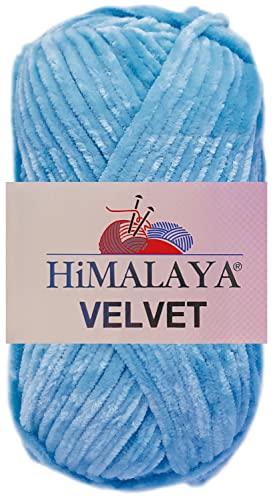 100 Gramm Himalaya Velvet Uni aus 100% Micro Polyester 90027 Blau von HDK-VERSAND