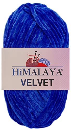 100 Gramm Himalaya Velvet Uni aus 100% Micro Polyester 90029 Royalblau von HDK-VERSAND