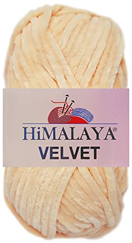 100 Gramm Himalaya Velvet Uni aus 100% Micro Polyester 90033 Pfirsich von HDK-VERSAND