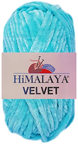 100 Gramm Himalaya Velvet Uni aus 100% Micro Polyester 90035 Türkis von HDK-VERSAND