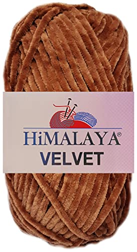 100 Gramm Himalaya Velvet Uni aus 100% Micro Polyester 90037 Braun von HDK-VERSAND