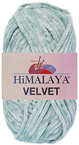 100 Gramm Himalaya Velvet Uni aus 100% Micro Polyester 90047 Blau Grau von HDK-VERSAND