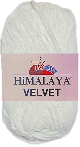 100 Gramm Himalaya Velvet Uni aus 100% Micro Polyester 90063 Naturweiss von HDK-VERSAND