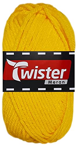100 Gramm Twister Meran aus 100% Polyacryl (25 Gelb) von HDK-VERSAND