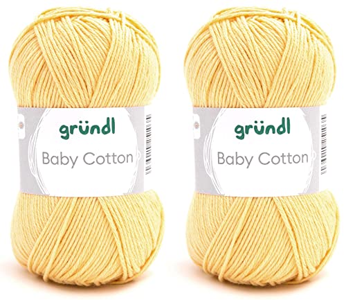 2x50 Gramm Gründl Baby Cotton inkl. Anleitung für ein Meerschweinchen (05 Gelb) von HDK-VERSAND