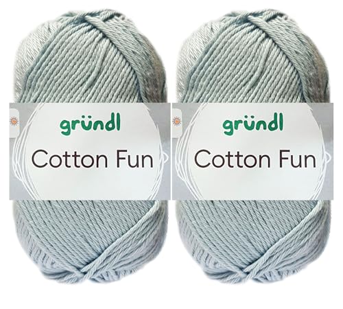 2x50 Gramm Gründl Cotton Fun Häkelgarn aus 100% Baumwolle inkl. Anleitung für Meerschwein (36 Babyblau) von HDK-VERSAND