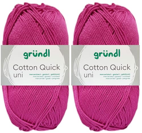 2x50 Gramm Gründl Cotton Quick Häkelgarn aus 100% Baumwolle 108 Orchidee von HDK-VERSAND