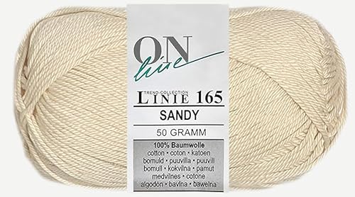 50 Gramm ONline Linie 165 Sandy aus 100% Baumwolle (0004 Natur) von HDK-VERSAND