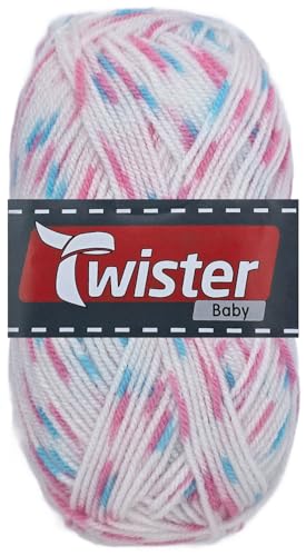 50 Gramm Twister Baby aus 100% Polyacryl (11 Weiss Multi) von HDK-VERSAND