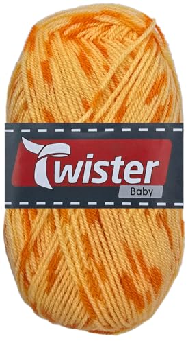 50 Gramm Twister Baby aus 100% Polyacryl (22 Gelb Multi) von HDK-VERSAND